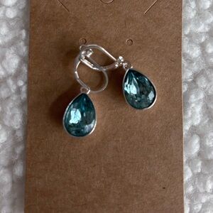 Elegant Silver and Blue Teardrop Earrings